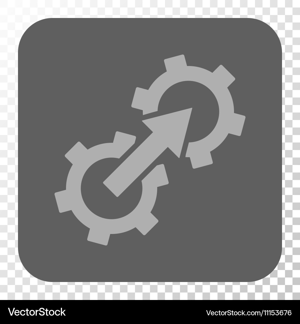 Gear integration rounded square button Royalty Free Vector