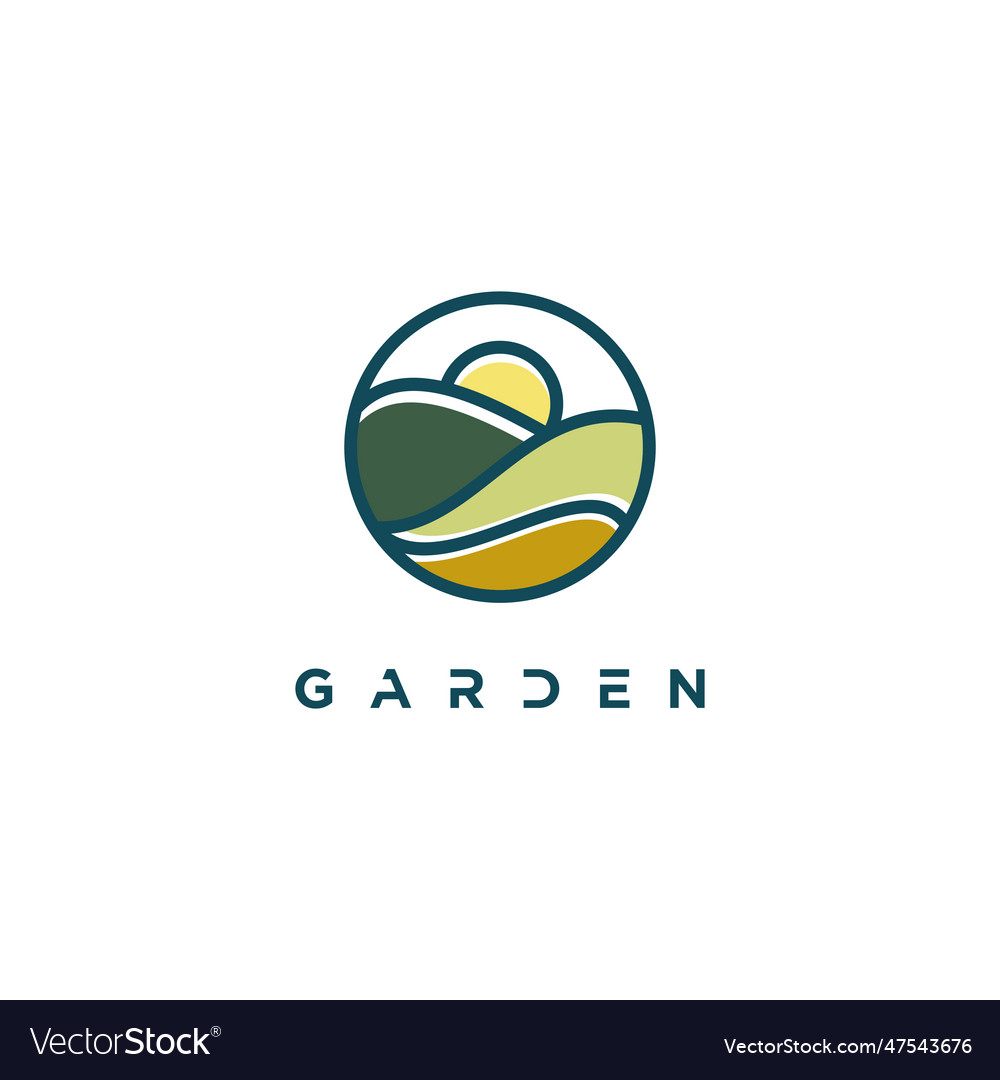 Green garden logo design idea Royalty Free Vector Image