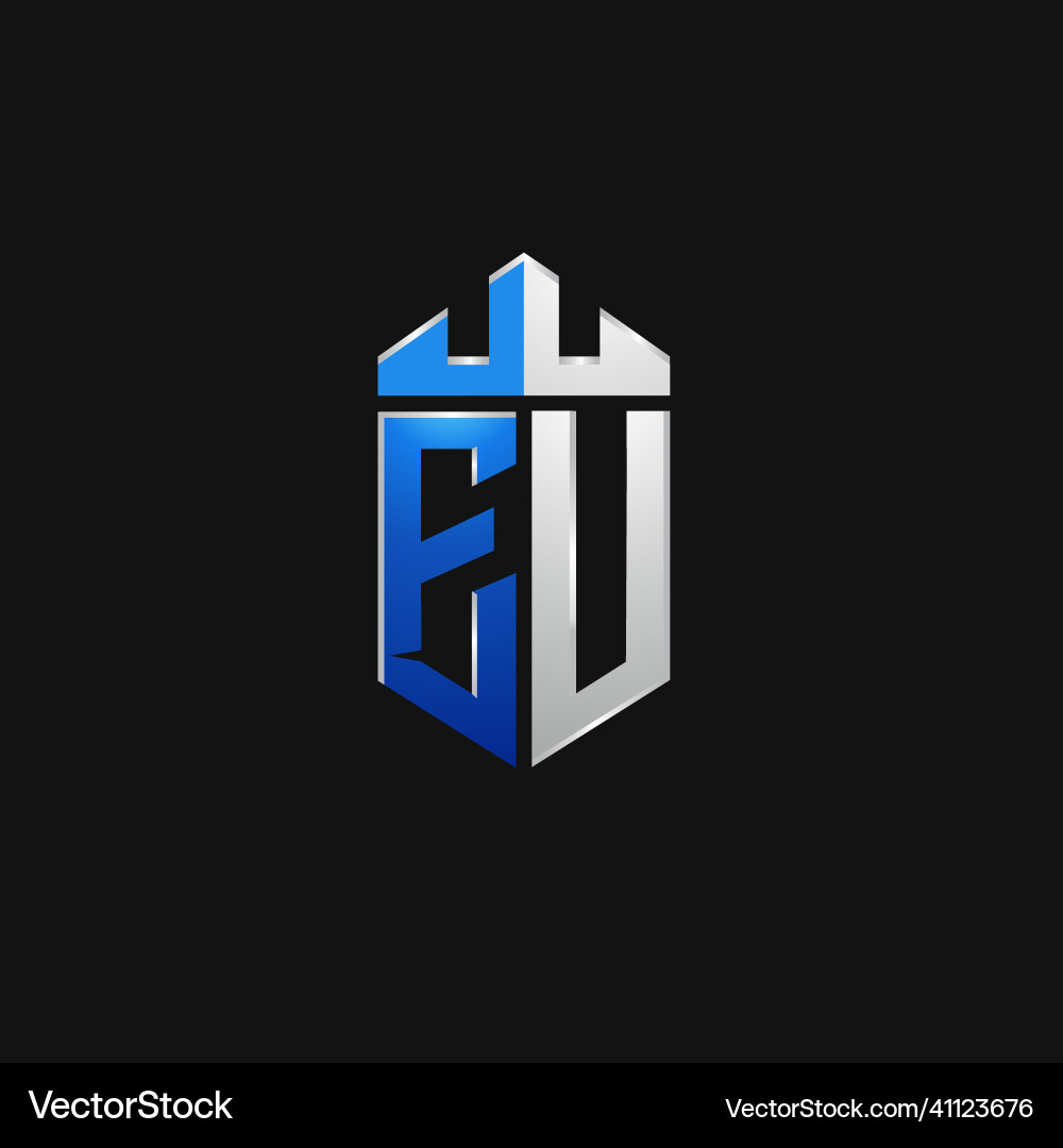 Initials shield logo monogram designs modern Vector Image