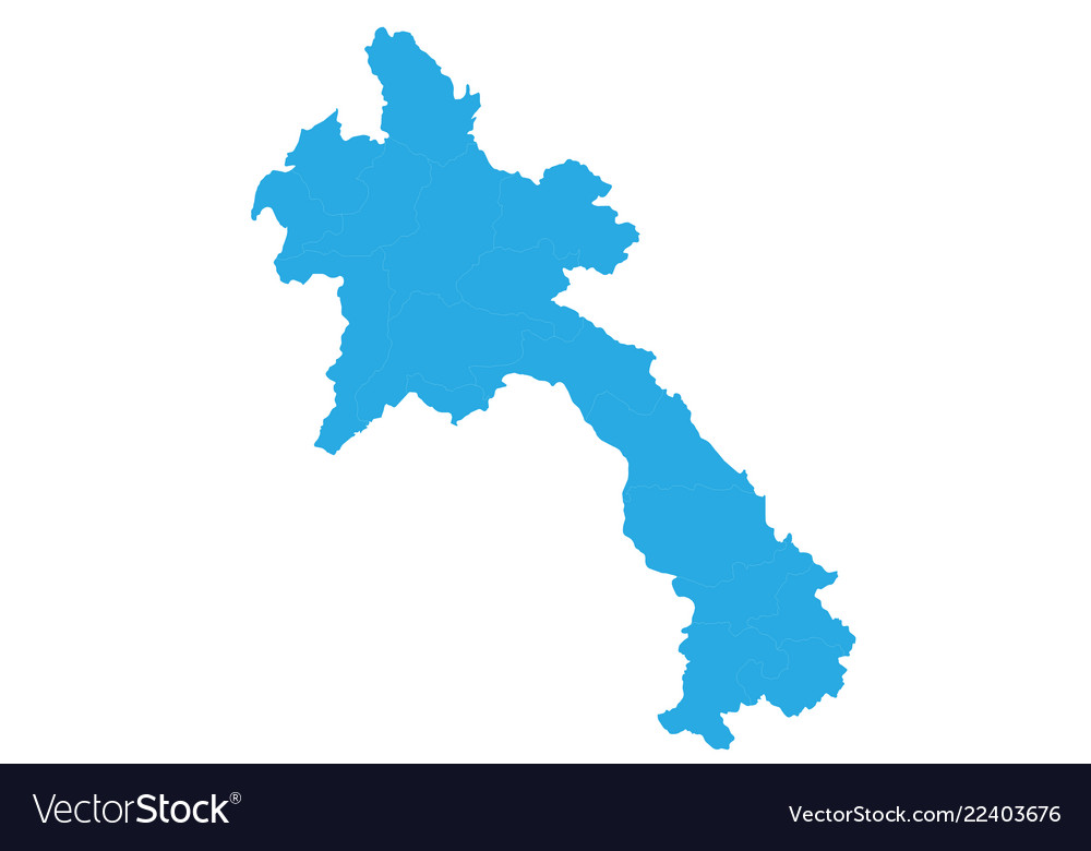 Map of laos high detailed