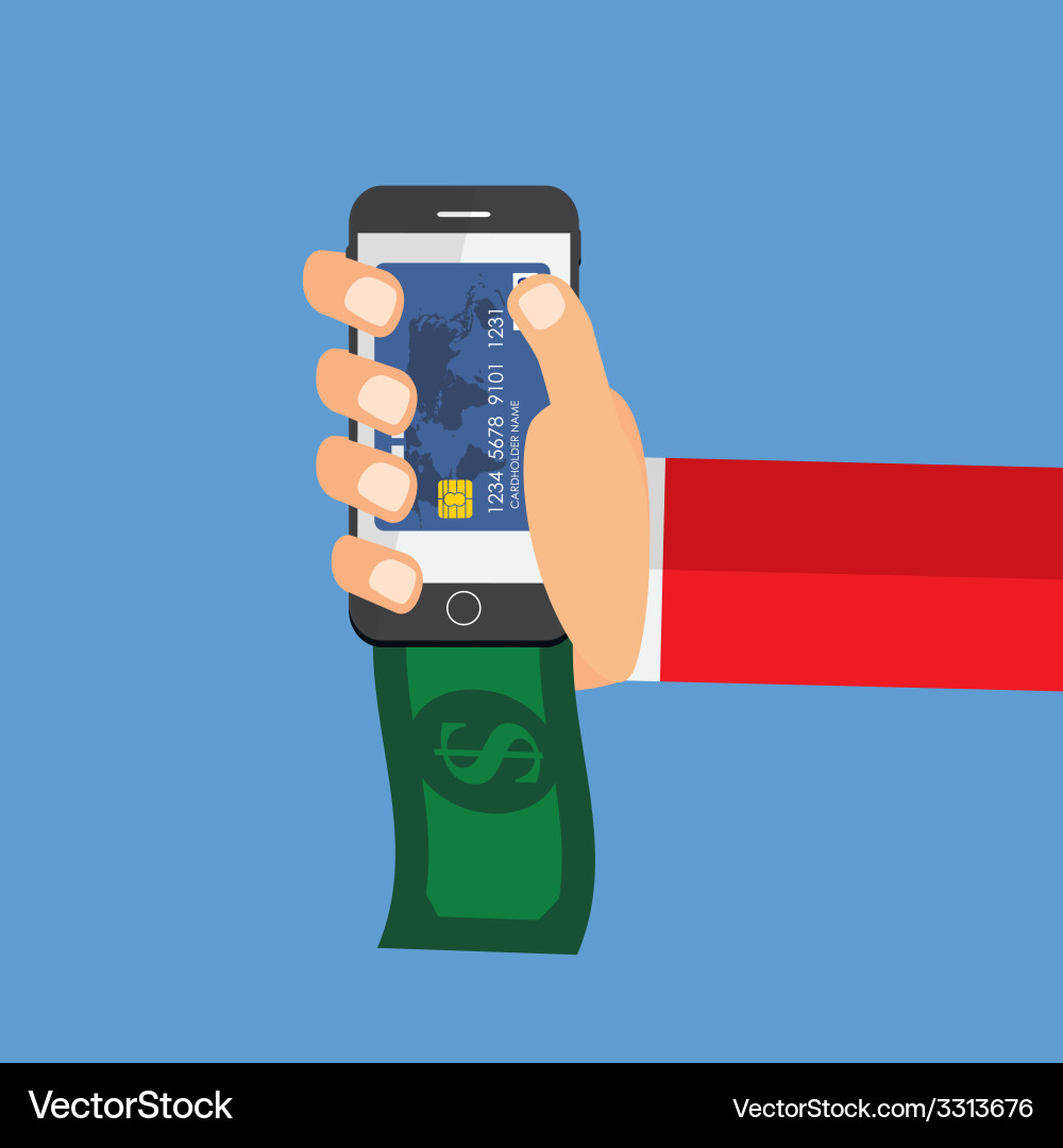 Mobile banking payment flat concept Royalty Free Vector