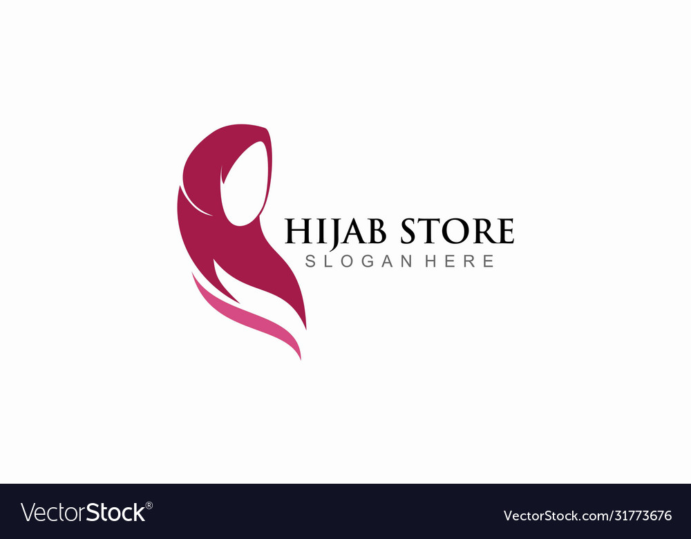 Muslim woman with hijab logo Royalty Free Vector Image