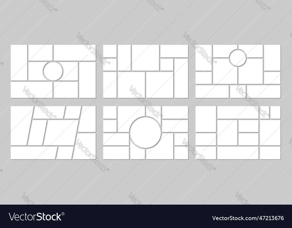 Photo mosaic collage of picture frame templates Vector Image