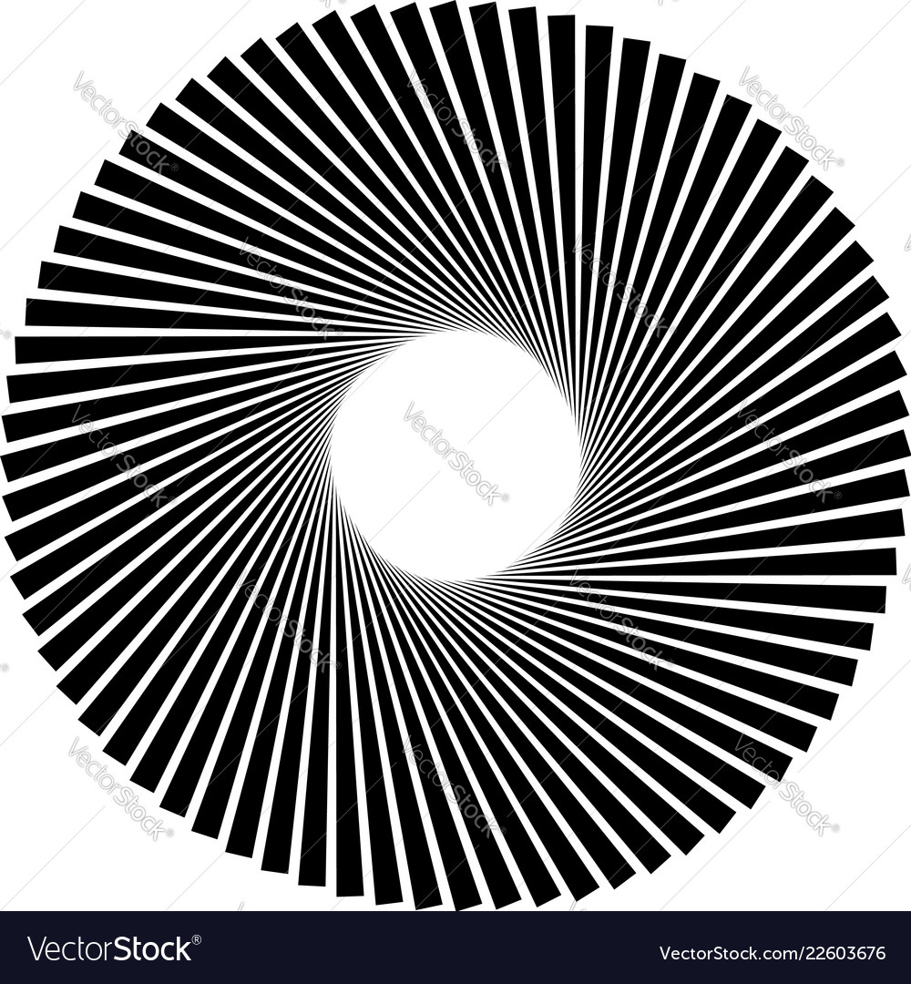 Radiating radial lines with spiral vortex effect