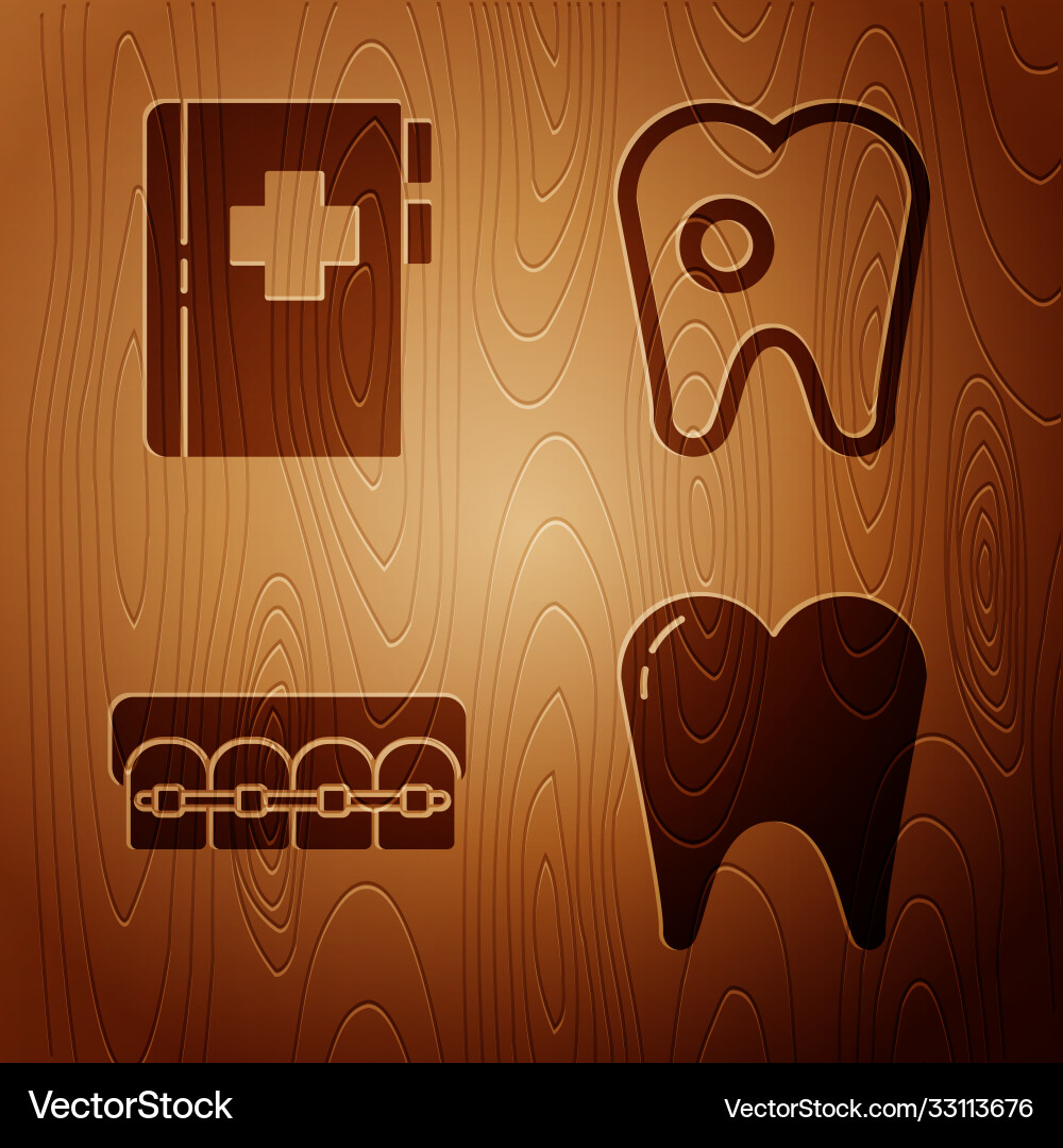 Set tooth clipboard with dental card teeth Vector Image