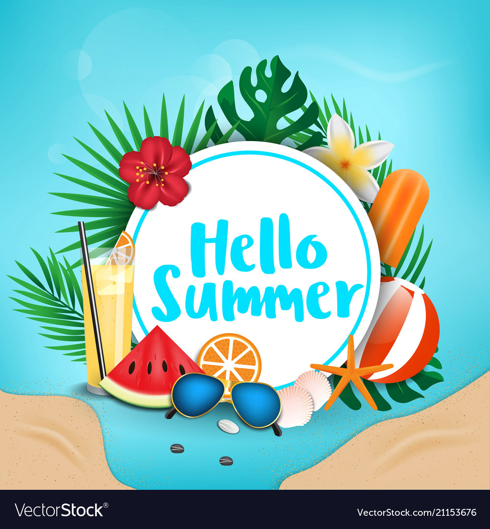 Summer background 2018 2 Royalty Free Vector Image