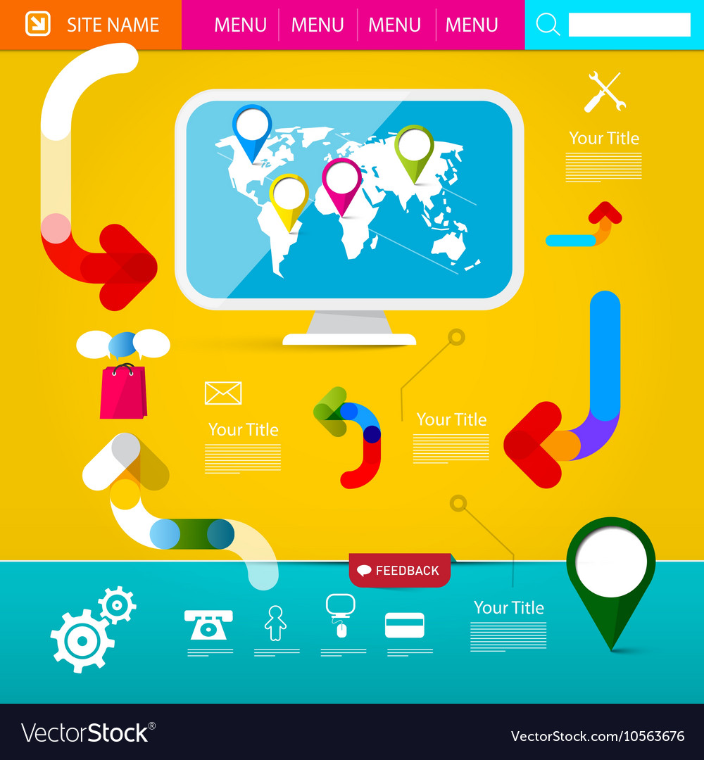 web layout colorful funky