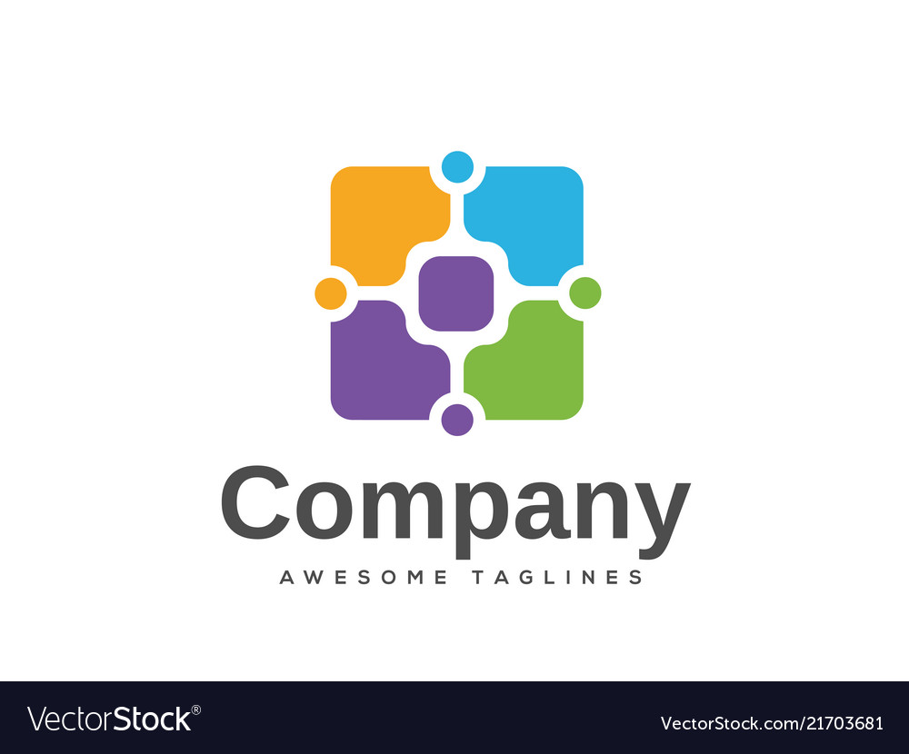 Abstract square technology art logo vector image Abstract square technology art logo