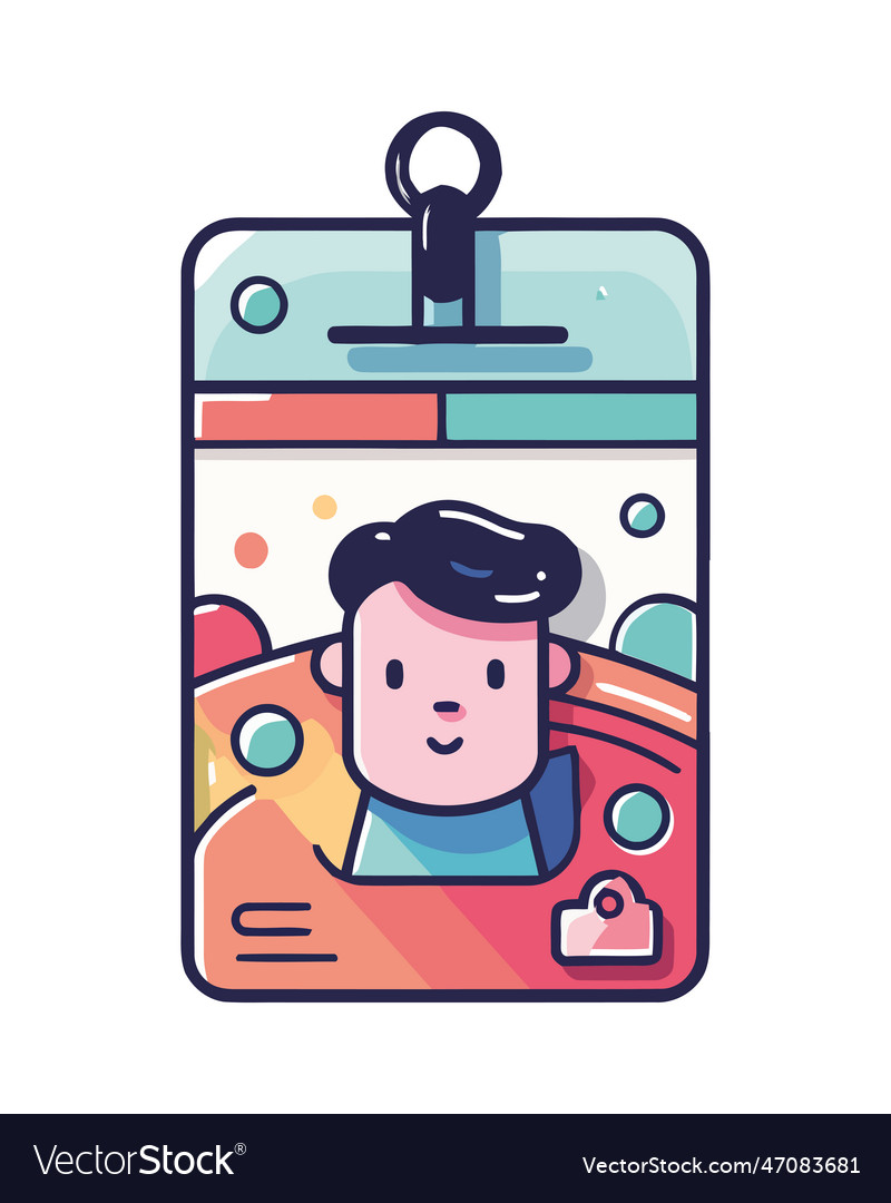 badge-id-document-with-picture-royalty-free-vector-image