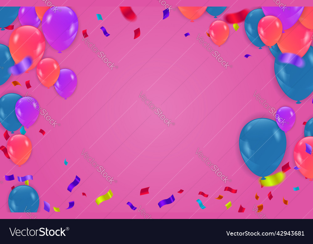 Color glossy balloons blue red and party