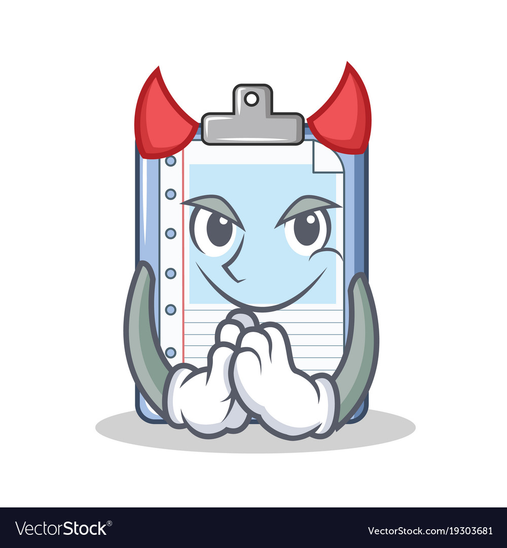 Devil clipboard character cartoon style