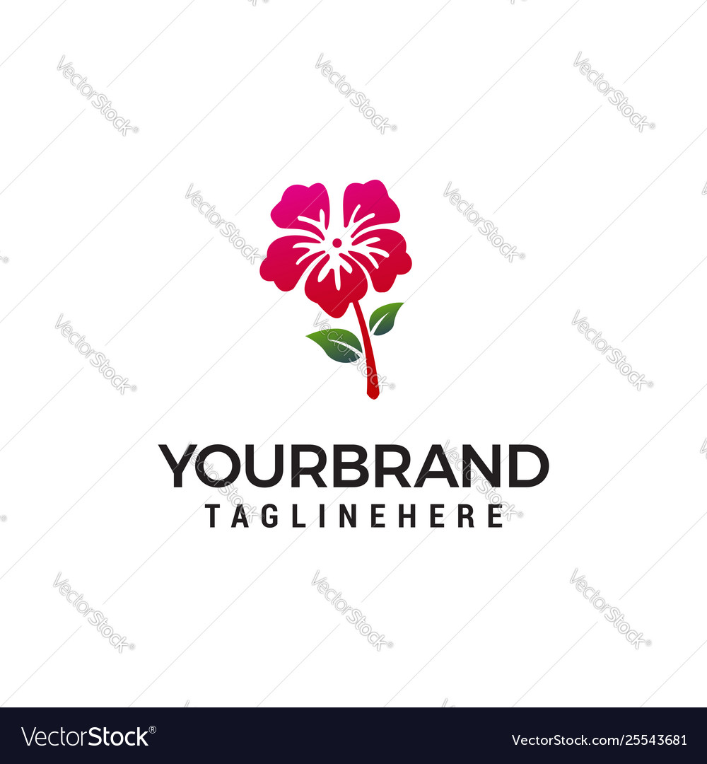 Flower rose logo design concept template