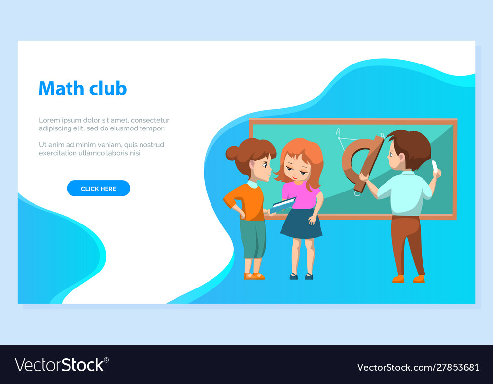 Group kids solving math problems image Royalty Free Vector