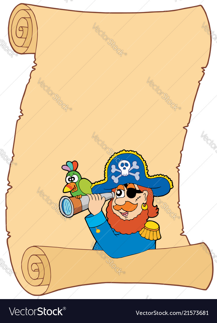 Parchment with pirate and spyglass