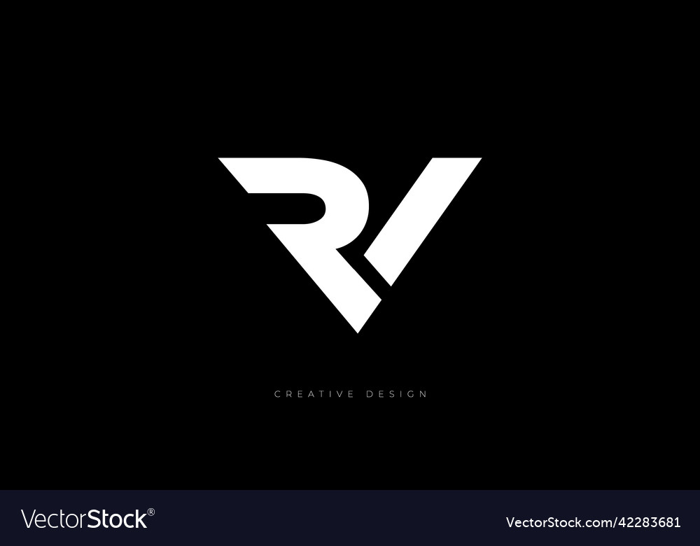 Rv letter branding logo Royalty Free Vector Image