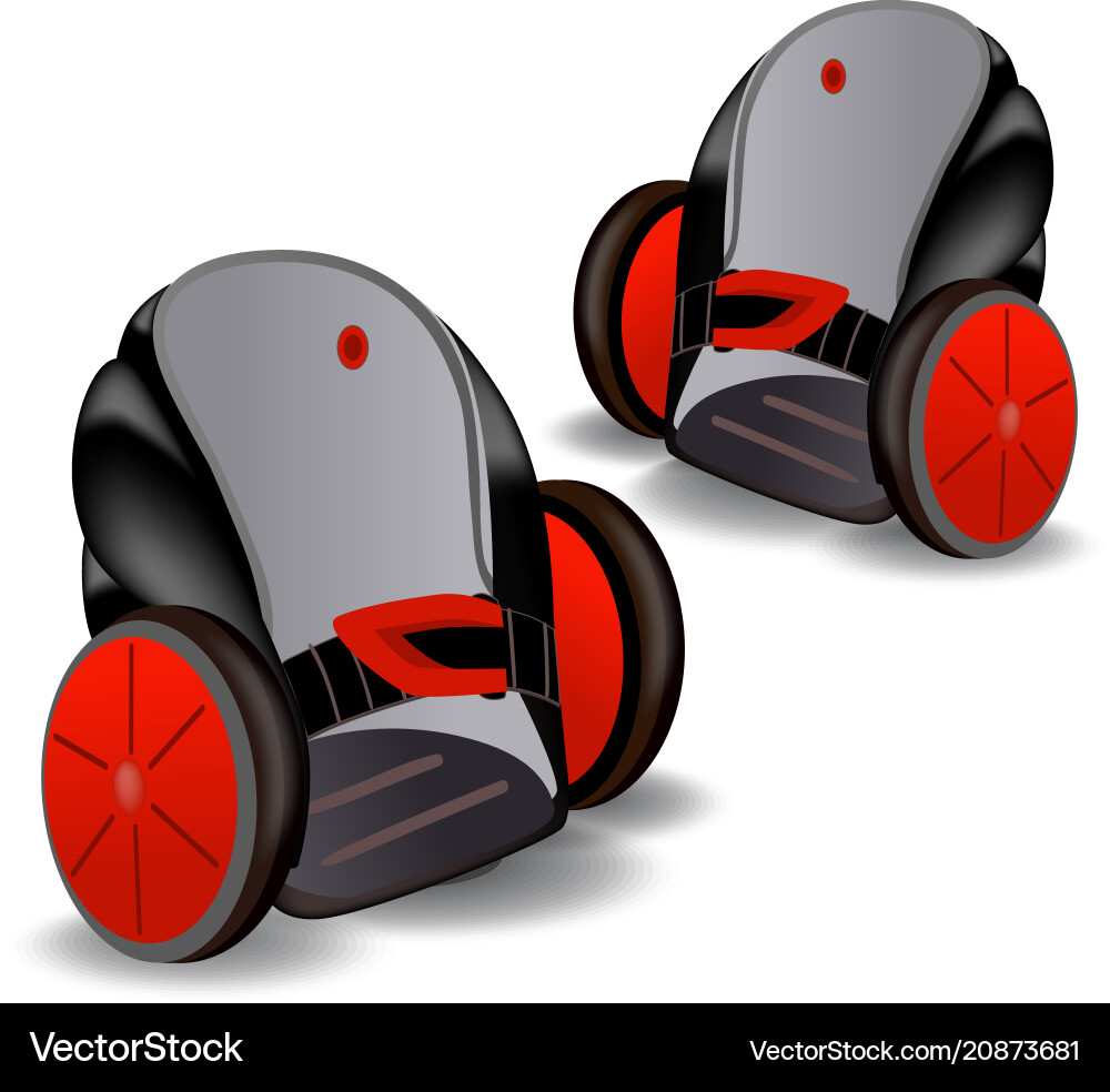 Two wheeled electric roller scates icon isolated Vector Image