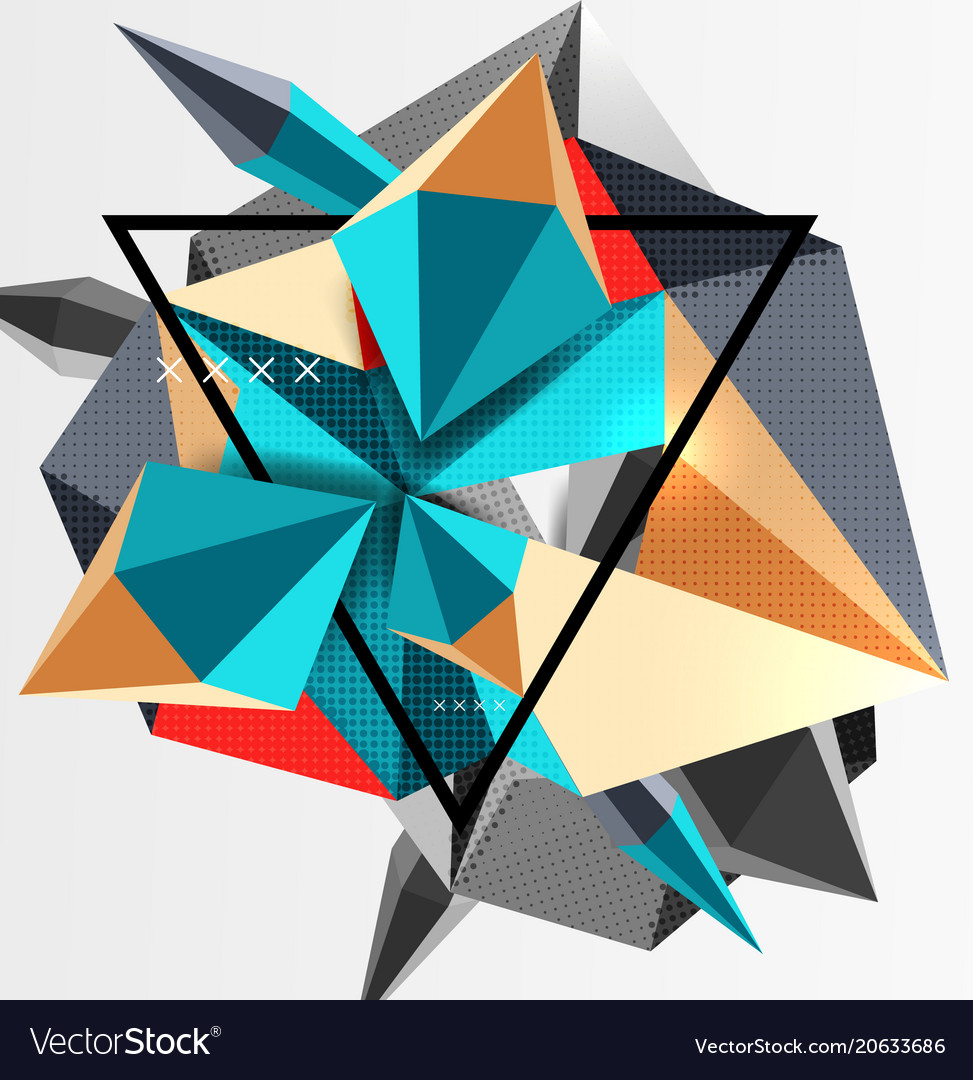 3d polygonal elements abstract background Vector Image