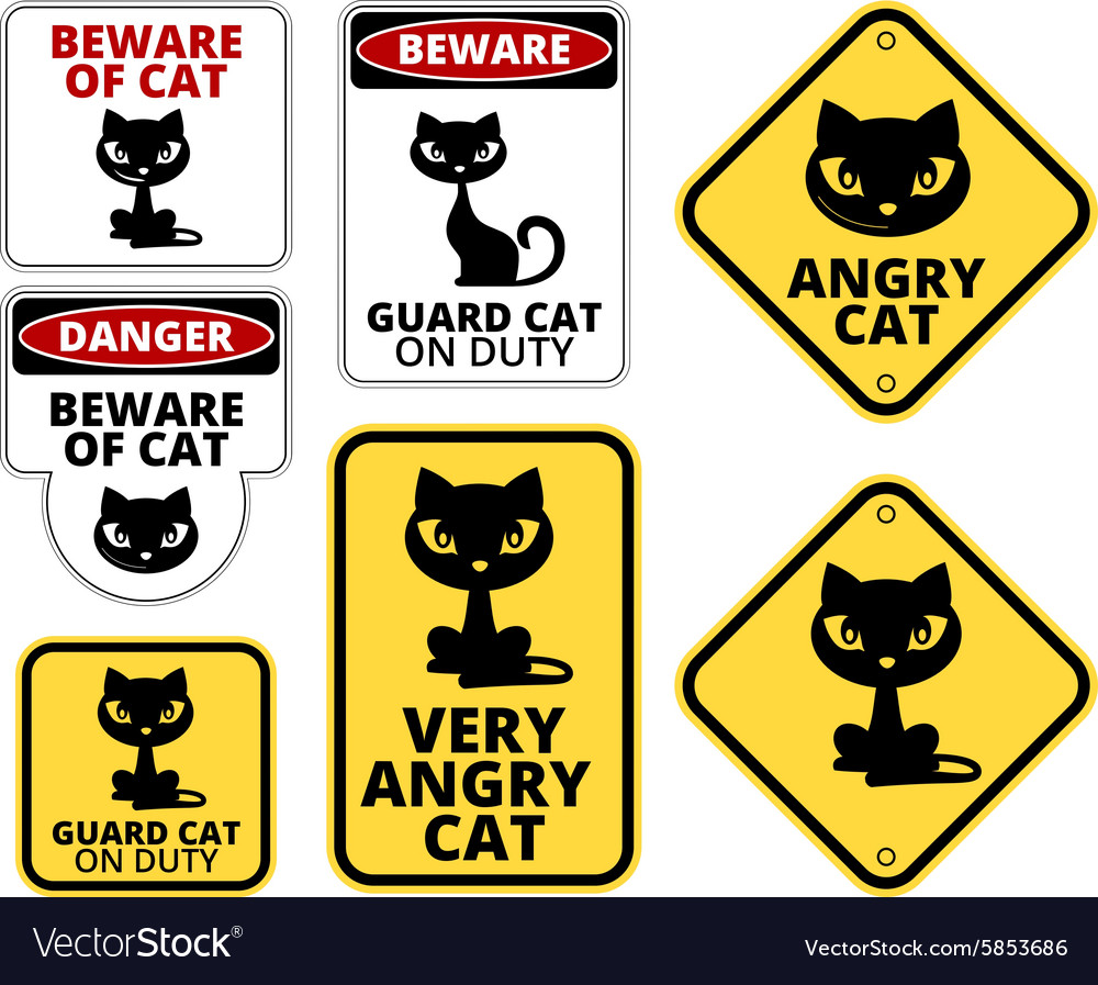 Danger cat Royalty Free Vector Image - VectorStock
