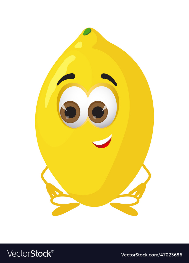 Funny lemon with eyes cartoon fruits Royalty Free Vector