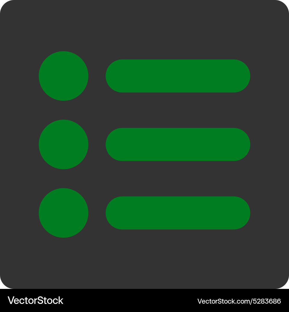 Items flat green and gray colors rounded button Vector Image