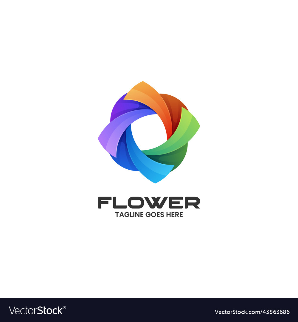 Logo flower gradient colorful style