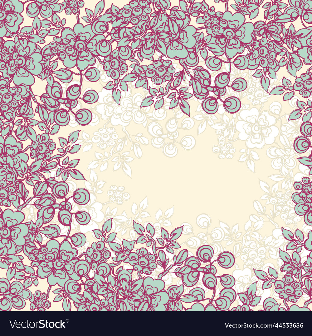 Purple frame with flowers Royalty Free Vector Image