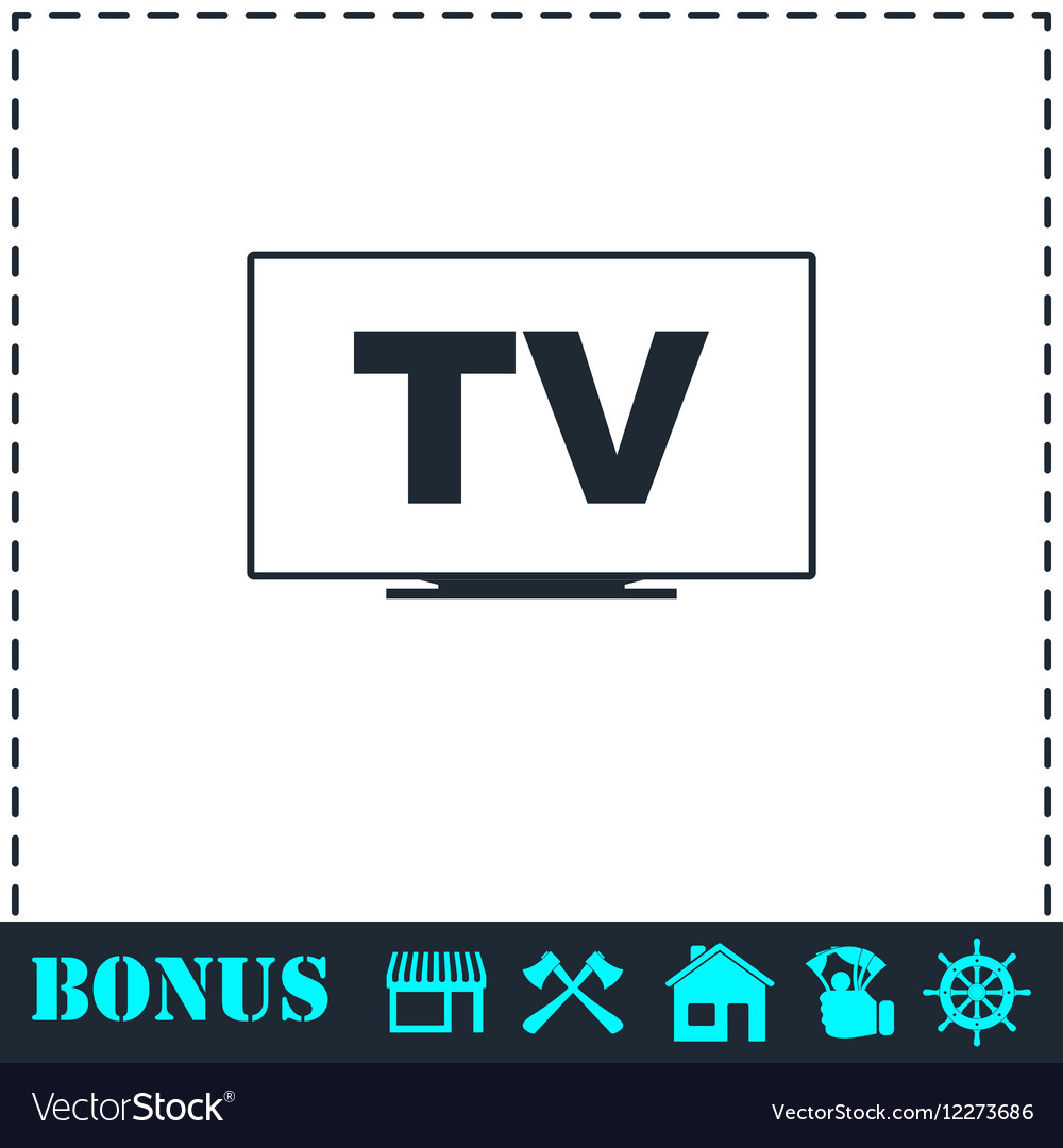 Tv icon flat