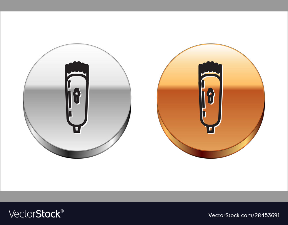 Black line electrical hair clipper or shaver icon