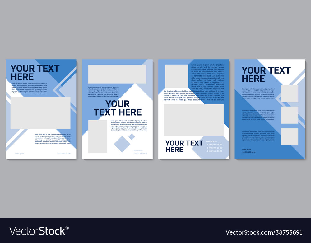 Blue marketing brochure template Royalty Free Vector Image