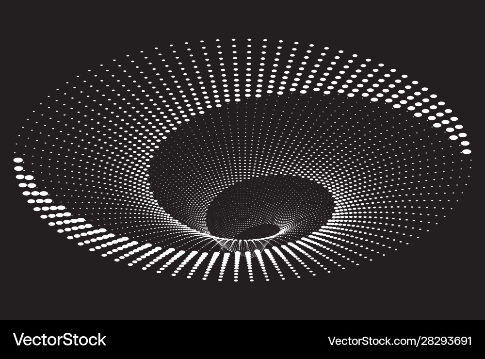 Dotted halftone spiral pattern or texture Vector Image