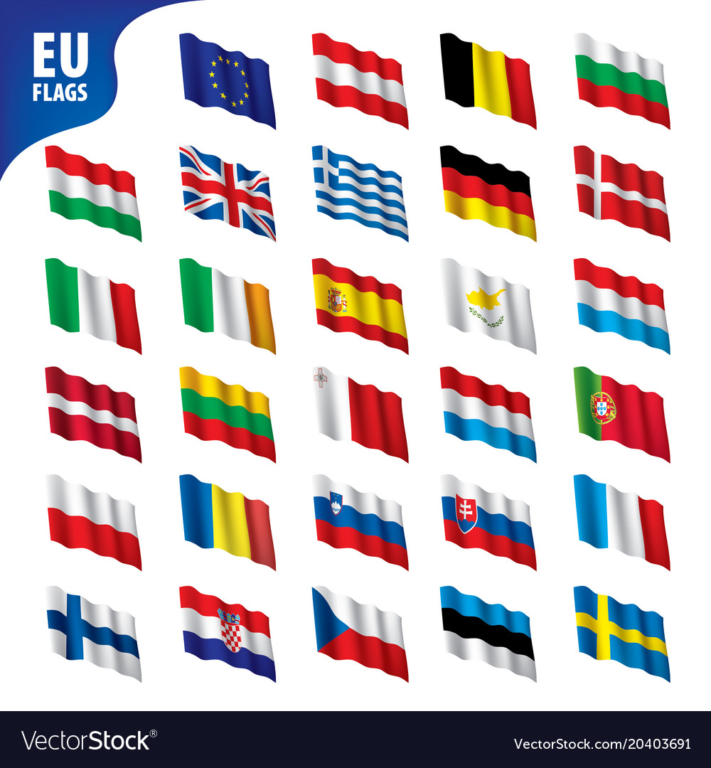 Flags of the european union Royalty Free Vector Image