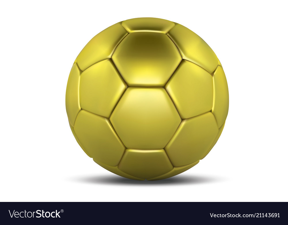 Gold Fußball Ball isoliert auf weißem Hintergrund