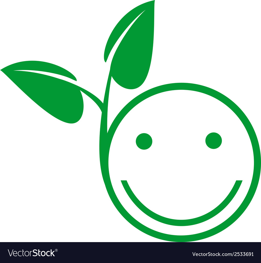 Green smile on white background Royalty Free Vector Image