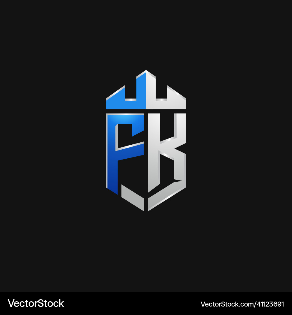 Initials shield logo monogram designs modern Vector Image