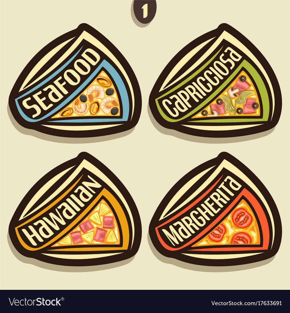 Set signs for italian pizza