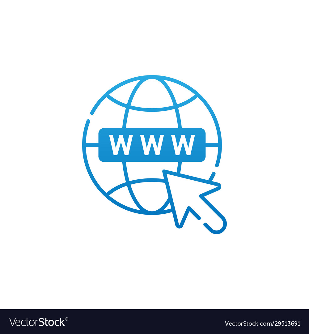 Website icon design www Royalty Free Vector Image