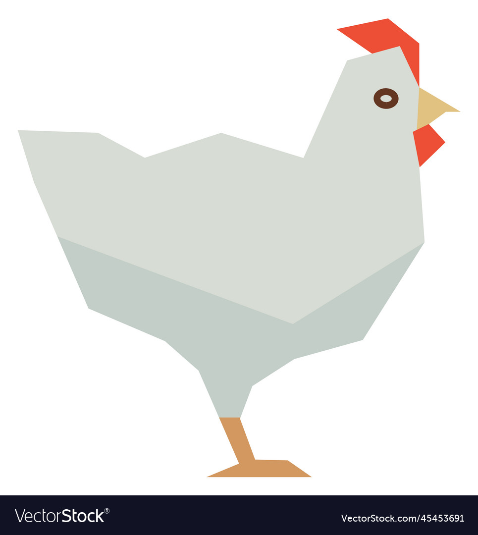 White hen icon polygonal farm bird chicken Vector Image White hen icon polygonal farm bird chicken Vector Image