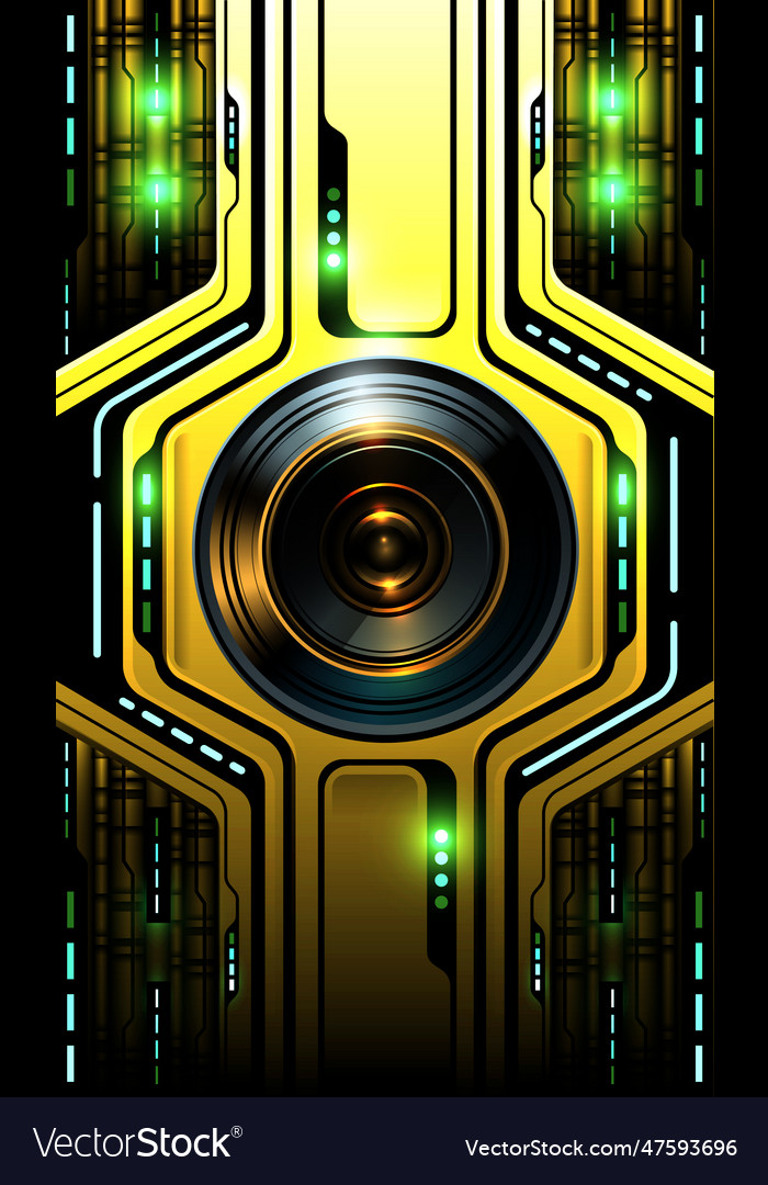 Abstract Technology Futuristic Yellow Metal Vector Image Abstract Technology Futuristic Yellow Metal Vector Image
