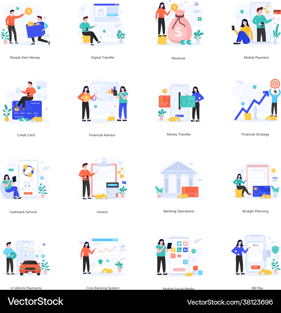 Banking flat Royalty Free Vector Image - VectorStock