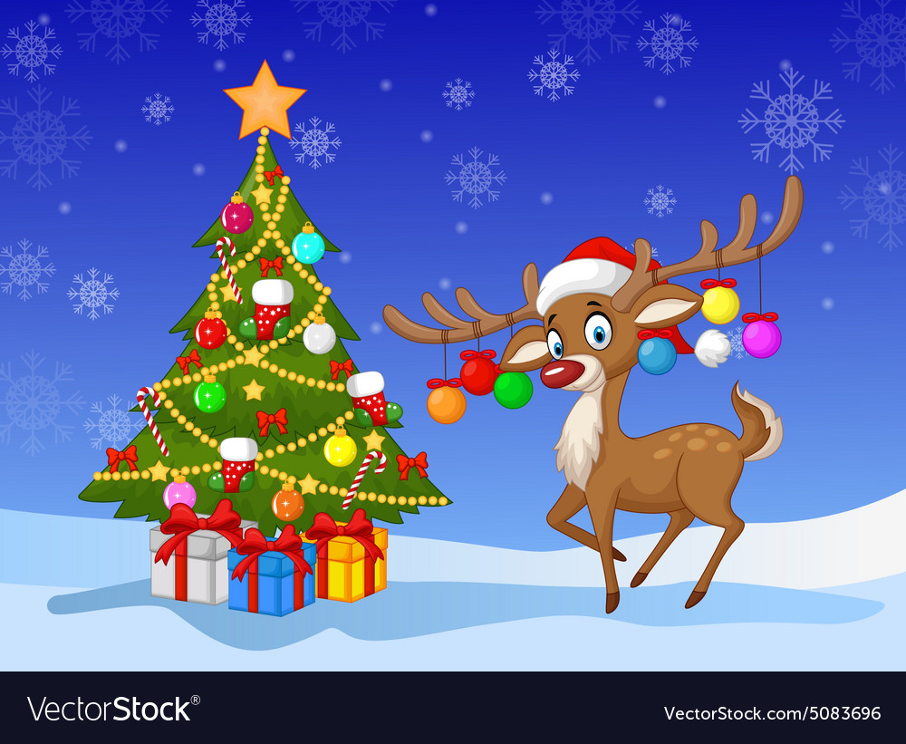 christmas tree with deer