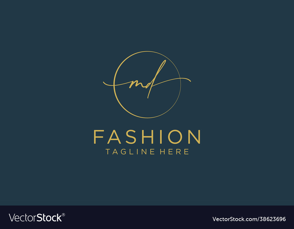 Initial md feminine logo beauty monogram