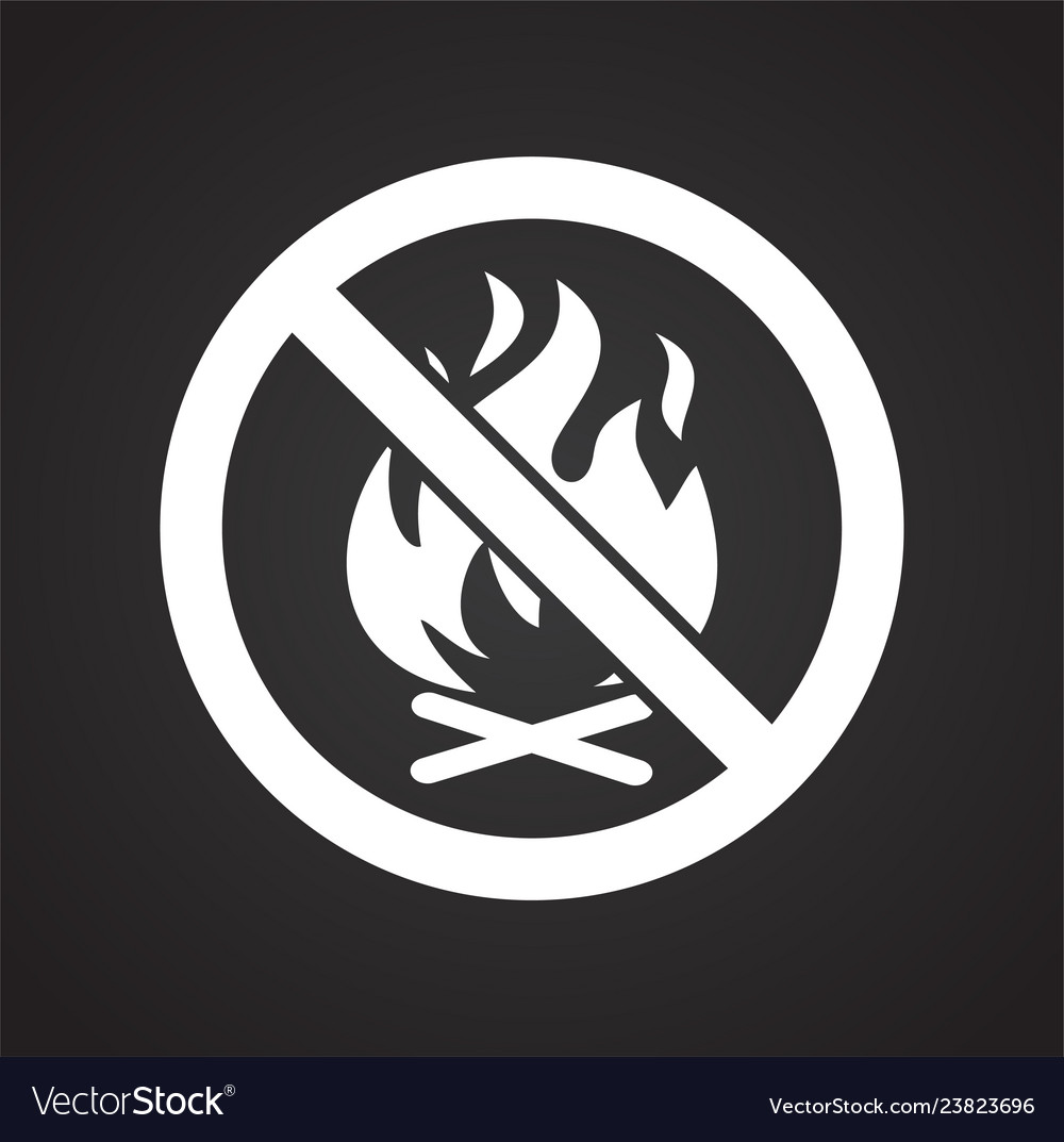 No fire allowed sign on black background Vector Image