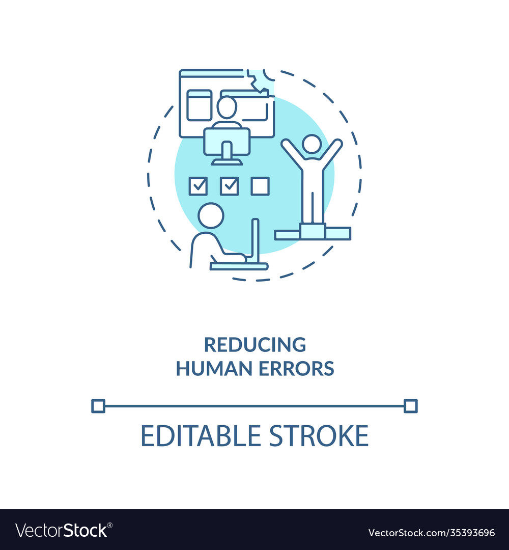 Reducing human errors concept icon Royalty Free Vector Image