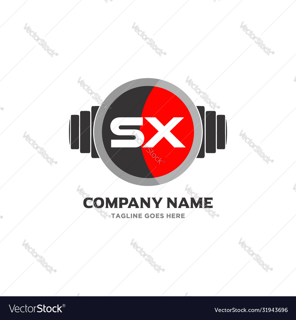 Sx letter logo design icon fitness and music