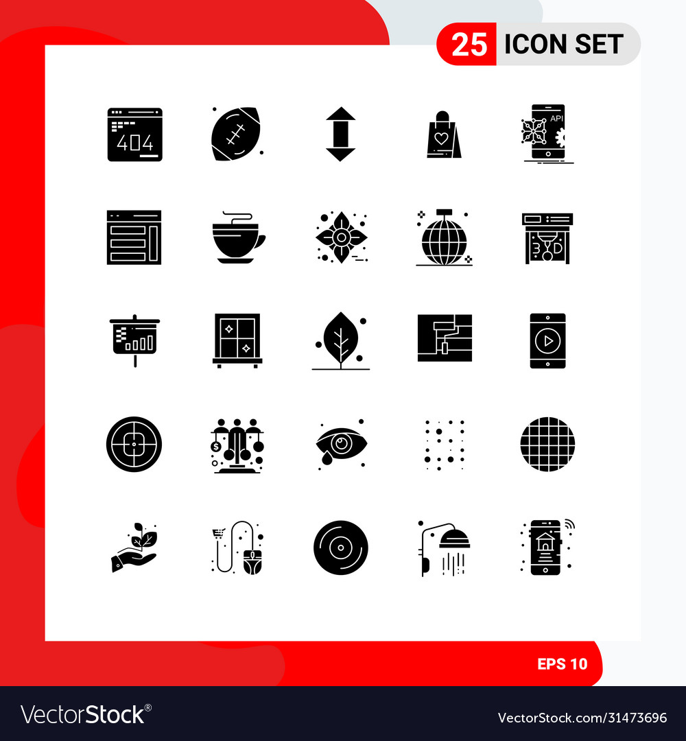 Universal icon symbols group 25 modern solid