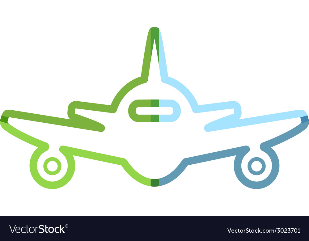 Abstract colorful minimalistic air plane logo