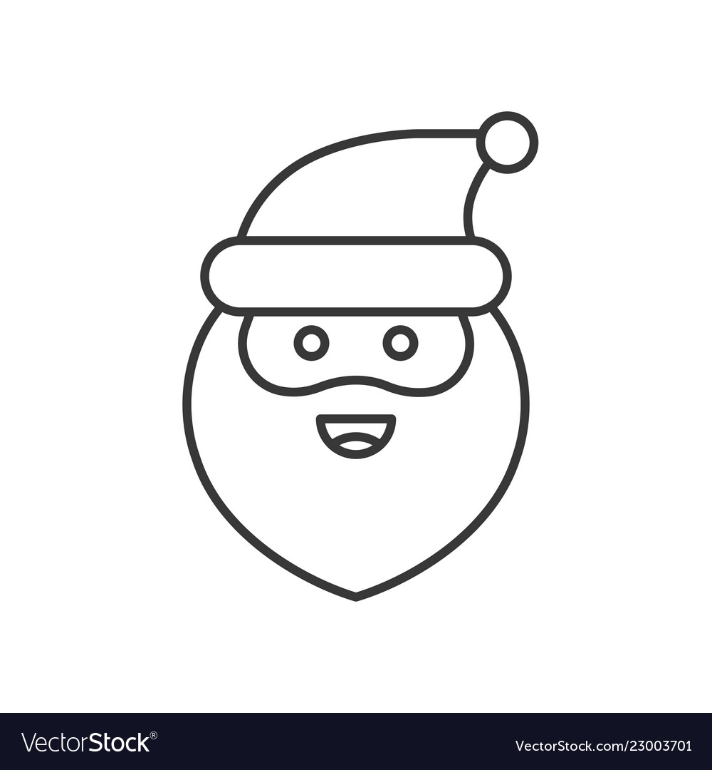 Cute santa claus emoticon line design