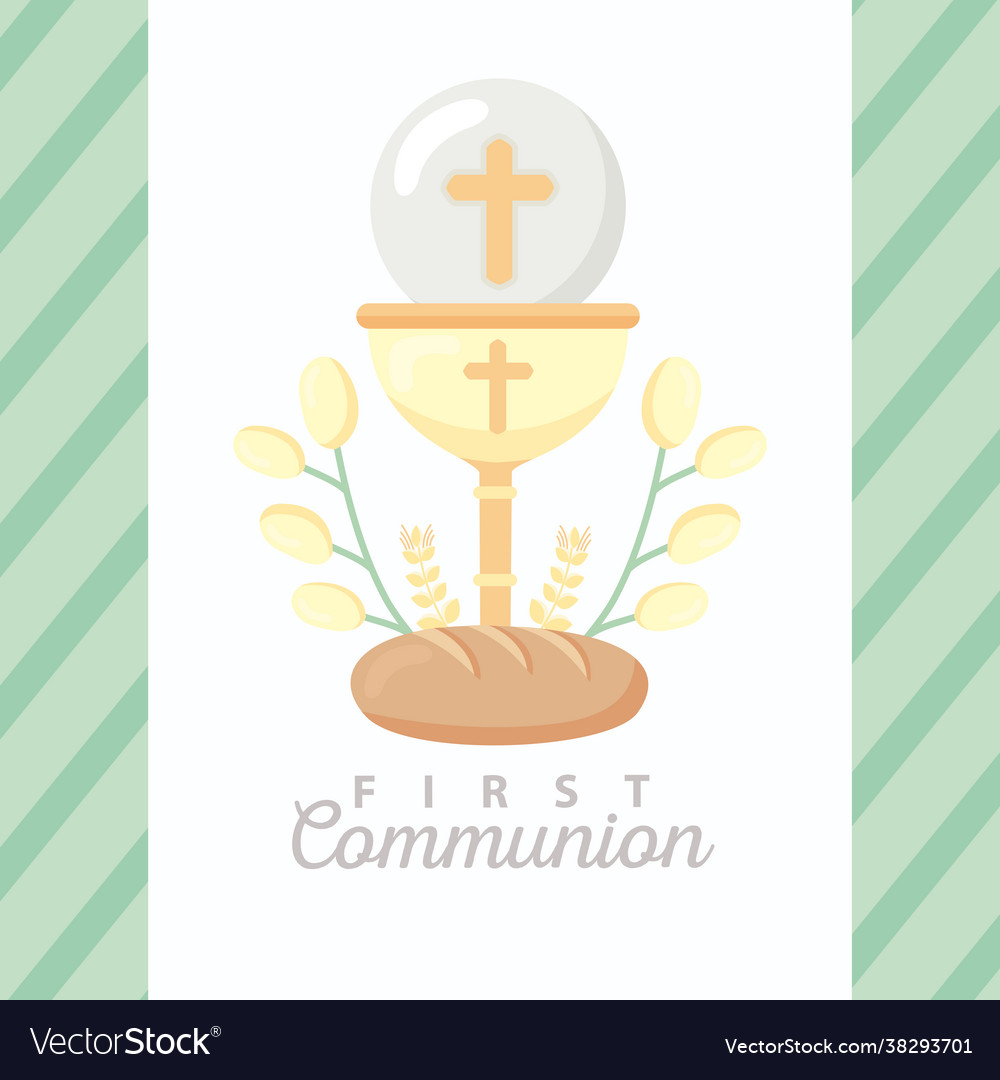 First Communion Invitation Royalty Free Vector Image