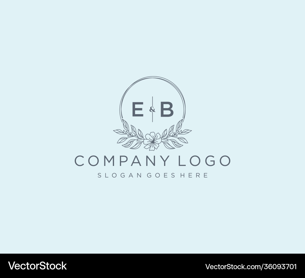 Initial letters floral frames unique Royalty Free Vector