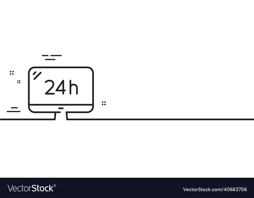 24-Stunden-Service-Linie Icon nennen Support-Zeichen